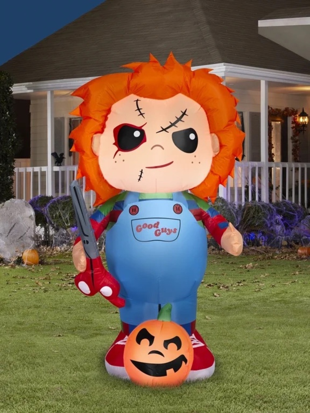 Gemmy Chucky Air Blown inflatable Light up 5 ft tall NEW